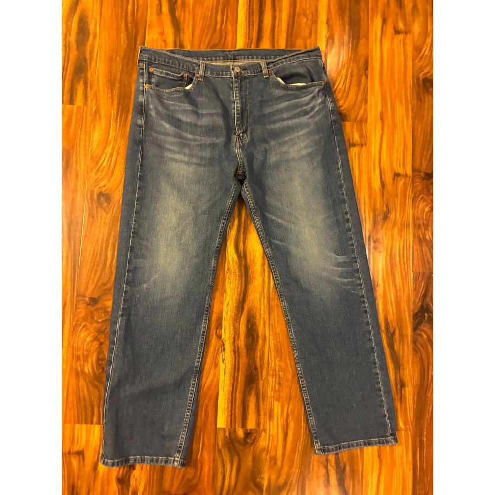 Levis 505 Regular Fit Straight Leg Jeans Medium Wash Blue Denim W38 L32 Mens